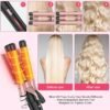 Curling Wand Set, Curling Iron Interchangeable 3 Barrel Wand Curler with Ceramic Tourmaline Professional 5 in 1 Wand Curling Iron,for Women with Curler and Waver