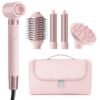 5 in 1 Hot Air Styler Wrap - High-Speed Hair Dryer, Volumizing Brush with Auto Curlers, Fast Drying & Frizz-Free Styling Straightening, No Heat Damage, Includes Travel Bag, Gift for Women