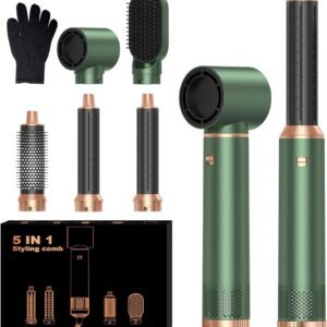 5 in 1 Blow Dryer Brush, Upgrade Hair Dryer Brush Set Negative Ion Air Styler Curling Wrap Air Curler, Hot Air Brush Curling Iron Hair Styling Tools As A Gift for Straight/Curl/Dry/Smooth