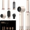5 in 1 Hair Dryer Brush Set, Negative Ion Blow Dryer Brush Upgrade Hot Air Brush Air Styler Curling Wrap Air Curler, Curling Iron Hair Styling Tools As A Gift for Straight/Curl/Drying/Smoothing