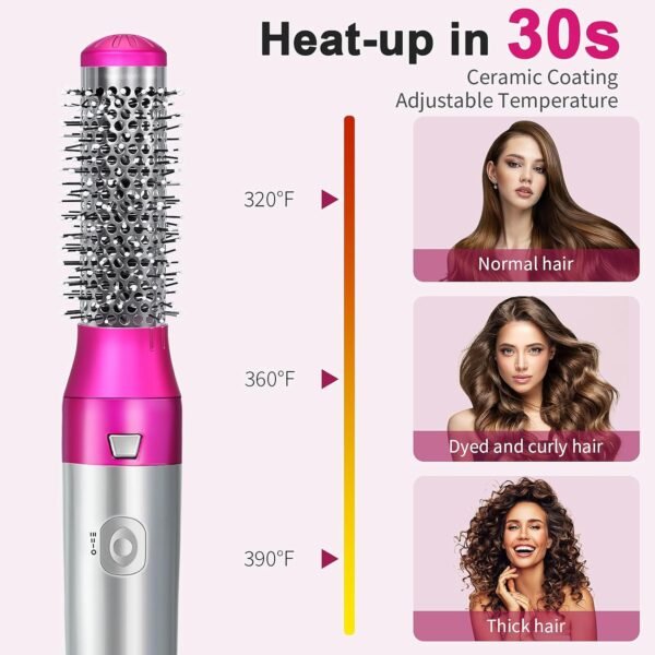 Blow Dryer Brush Set, Air Sculpt 3-in-1 Hot Air Brush Blow Dryer - Salon Blowout Styler for Curling, Volumizing & Straightening with 3 Interchangeable Heads, Sleek & Frizz-Free Hair, ALCI Safety Plug
