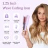 Waver Curling Iron, 4 Adjustable Temp Crimper Hair Tool with 2 Ceramic Barrels, Anti-Scald, 15S Fast Heating, 1.25 Inch Crimper Hair Iron for Wide Deep Waves