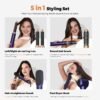 5 in 1 Hair Dryer Brush Set,Professional Negative Ionic Hot Air Styler, Air Curling Wrap Styler,Detachable Blow Dryer Brush With Auto Wrap Curlers,Hair Styling Tools For Straight/Curl/Drying/Smoothing