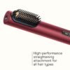 5-in-1 Hair Drying Wand, Straightener, and Styler, Ionic All-in-One Digital Motor Blow Dryer, Includes 4 High-Performance Attachments, Cherry Red