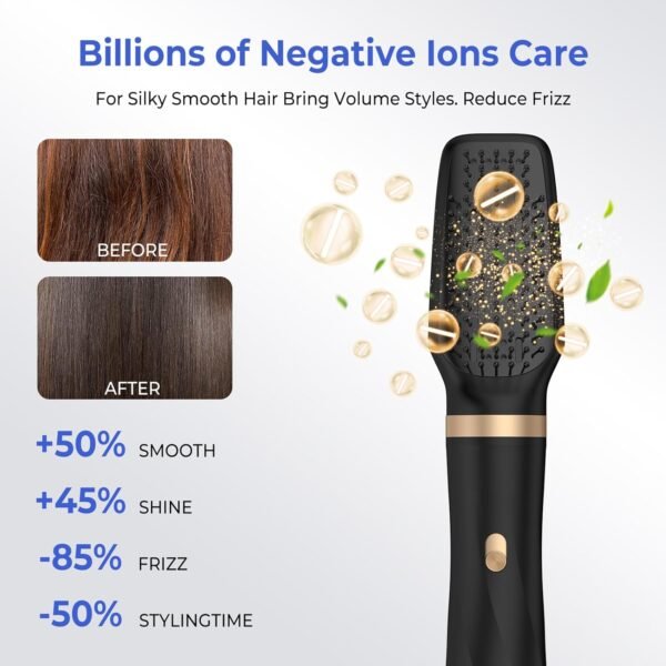 Hair Dryer Brush 5 in 1, Blow Dryer Brush Set with Air Curler Wrap Hair Styler, Negative Ionic Blow Dry Brush, Detachable Hair Tool for Curling, Volumizer,Straightener,Drying