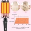 Curling Wand Set, Curling Iron Interchangeable 3 Barrel Wand Curler with Ceramic Tourmaline Professional 5 in 1 Wand Curling Iron,for Women with Curler and Waver