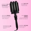 Hair Waver 1.25" - 3 Barrel Curling Iron 1 1/4 Inch, Ceramic Barrel Waver for Thick, Thin, Long, or Short Hair - 1.25", Black with Glove