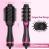 Hair Dryer Brush, 4 in 1 One Step Hair Dryer and Styler Volumizer, Professional Hot Air Brush with Negative Ion Anti-frizz Blowout for Drying, Straightening, Salon, Black Pink