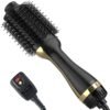 Hair Dryer Brush, 4 in 1 One Step Hair Dryer and Styler Volumizer, Professional Hot Air Brush with Negative Ion Anti-frizz Blowout for Drying, Straightening, Salon, Black Pink