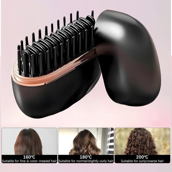 Cordless Mini Hair Straightener, 3-Speed Temperature Control & Fast Heating, Rechargeable Portable 2-in-1 Styling Tool, Heat-Resistant Anti-Scald Shell, Lightweight for Travel & Home Use