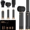 5 in 1 Hair Dryer Brush Set, Negative Ion Blow Dryer Brush Upgrade Hot Air Brush Air Styler Curling Wrap Air Curler, Curling Iron Hair Styling Tools As A Gift for Straight/Curl/Drying/Smoothing