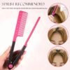Hair Straightening Set - 2-Pack Flat Iron Comb for Beautiful Tresses, Straightener With Firm Grip, Ideal for Knotty Hair, Styling, Pink