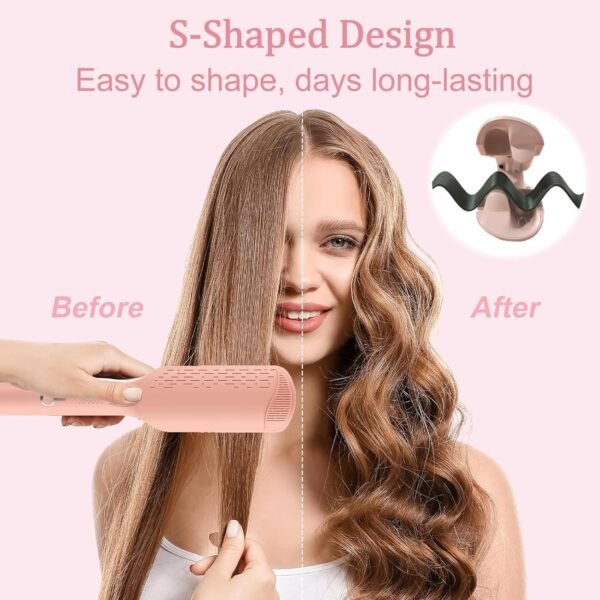 Wave Curling Iron, 32mm (1.25") Ionic Wavy Hair Curler with Ceramic 2 Barrel, Fast Heating, Anti-Scald, Dual Voltage, 4 Temp Adjustable Crimper Hair Tool for Short and Long Hair