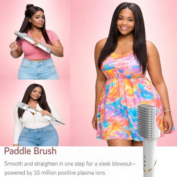 9-in-1 All-in-One Hair Styler & Blow Dryer Set, Hot Air Brush with Auto-Wrap Curlers, Oval Brushes, Diffuser & Frizz Control Nozzle, Multi Styler for Smooth, Voluminous Hair