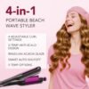 Hair Crimper for Women, Beach Wave Hair Tool, Curling Wand with 4 Adjusted Curl Sizes (0.87"/1"/1.25"/ 1.38"), 5 Temp Adjustable PTC Anti-Scald with Ionic Ceramic Coating, Gift for Womens Birthday