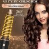 5 in 1 Hair Styler & Hot Air Brush - Air Curling Wrap with Low-Speed Negative Ion Technology, Hair Dryer Brush for Drying, Curling, Straightening & Styling, Hair Styling Tools at Home (Black)