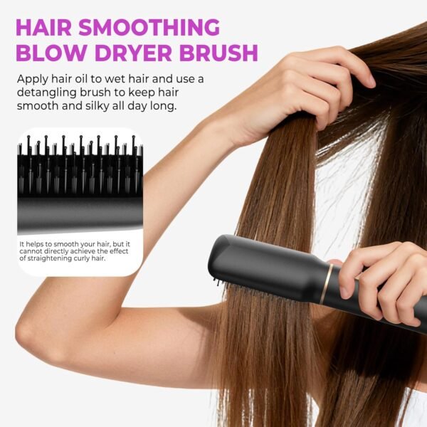 5 in 1 Blow Dryer Brush & Air Styler, Upgraded Hair Dryer Brush with Negative Ion, Air Curling Wrap for Drying, Curling, Straightening & Volumizing, Styling Tools for All Hair Types