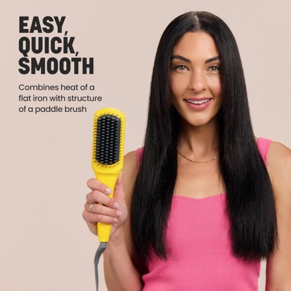 The Brush Crush Heated Straightening Brush – Hair Dryer Straightener for Smooth, Frizz-Free Hair – Salon-Quality Blowout