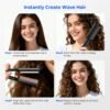 Crimper Hair Tool, Mini Hair Crimper for Women Heating up 390°F, Waver Curling Iron with Europe UK Adapter Plug, Double Voltage Crimping Iron for All Style (9.5 Inch/1.5 Inch)