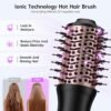 Mini Travel Dual Voltage Hair Dryer Brush,1000 Watts Hot Air Brush with European Plug, Ionic Hair Dryer and Styler for Women, Oval Barrel 2 Heat & 2 Speed Settings for International Travel