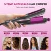 Hair Crimper for Women, Beach Wave Hair Tool, Curling Wand with 4 Adjusted Curl Sizes (0.87"/1"/1.25"/ 1.38"), 5 Temp Adjustable PTC Anti-Scald with Ionic Ceramic Coating, Gift for Womens Birthday