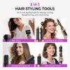 5 in 1 Blow Dryer Brush & Air Styler, Upgraded Hair Dryer Brush with Negative Ion, Air Curling Wrap for Drying, Curling, Straightening & Volumizing, Styling Tools for All Hair Types