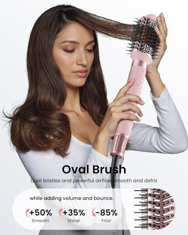 5 in 1 Hot Air Styler Wrap - High-Speed Hair Dryer, Volumizing Brush with Auto Curlers, Fast Drying & Frizz-Free Styling Straightening, No Heat Damage, Includes Travel Bag, Gift for Women