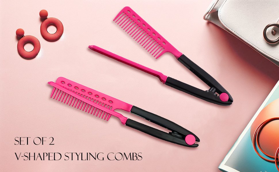 SET OF 2 V-SHAPED STYLING COMBS
