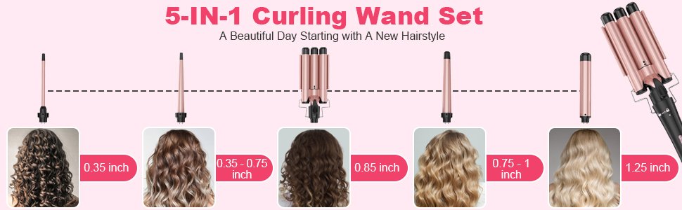 5 in 1 curling wand set