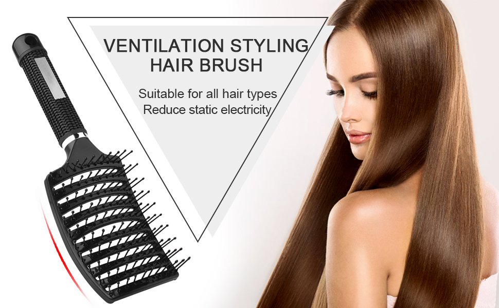 curved vent brush flat hairbrush hair brush vented