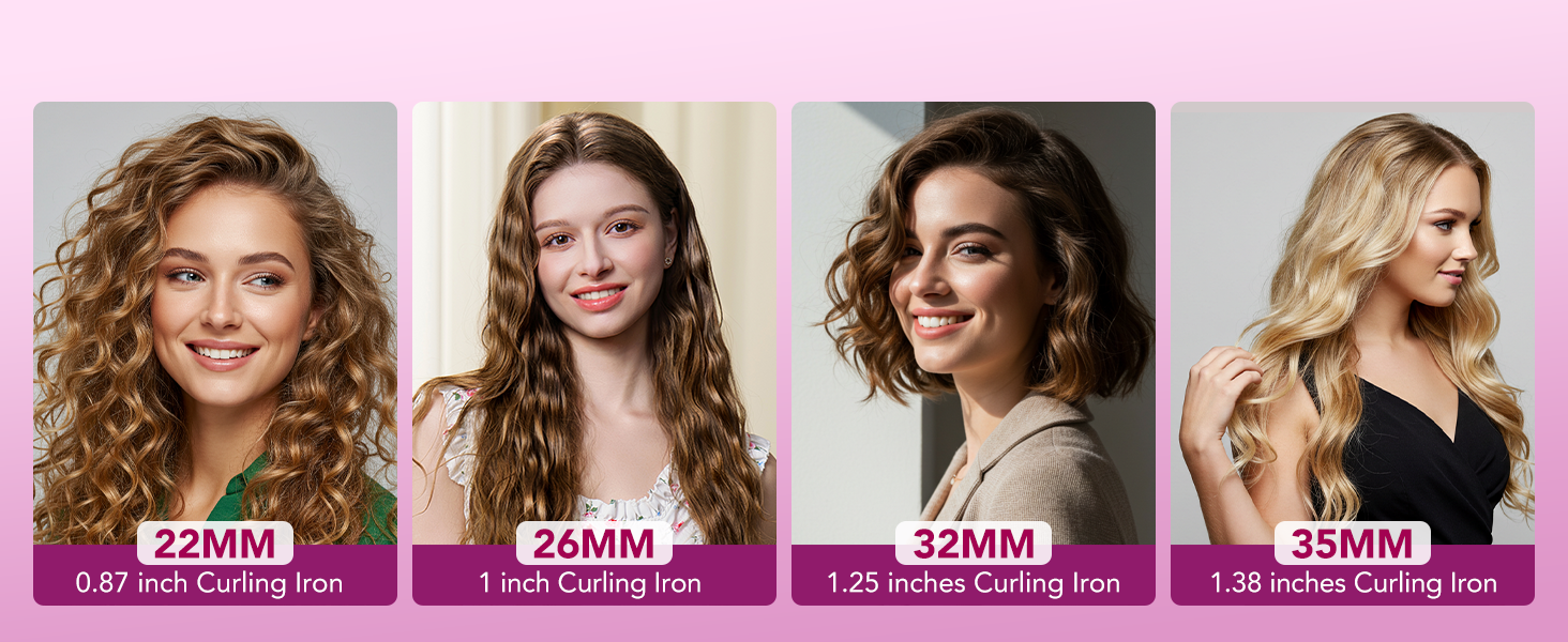 4 in 1 different curl size